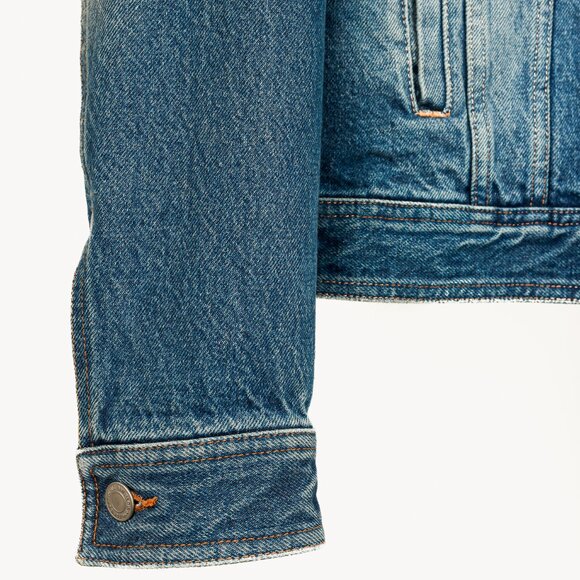 AMI "Used Blue" Weathered Patch-Pocket Denim Jacket - Picture 5 of 11